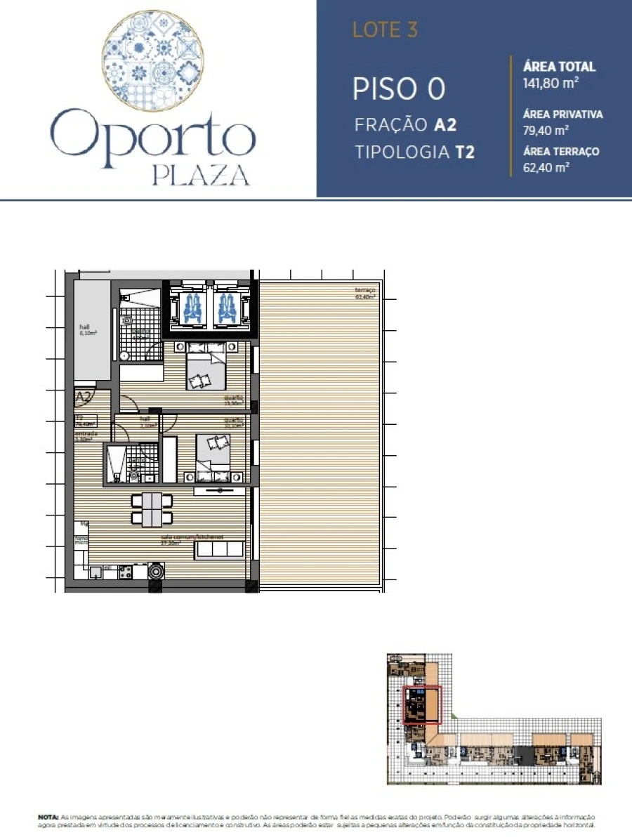 Apartamento T2 para Venda em Paranhos Planta 1