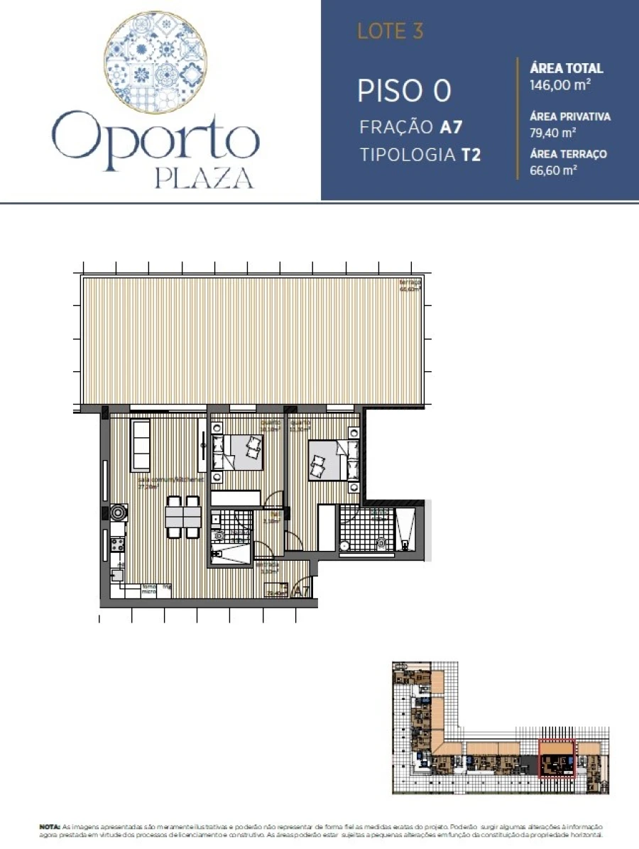 Apartamento T2 para Venda em Paranhos Planta 1