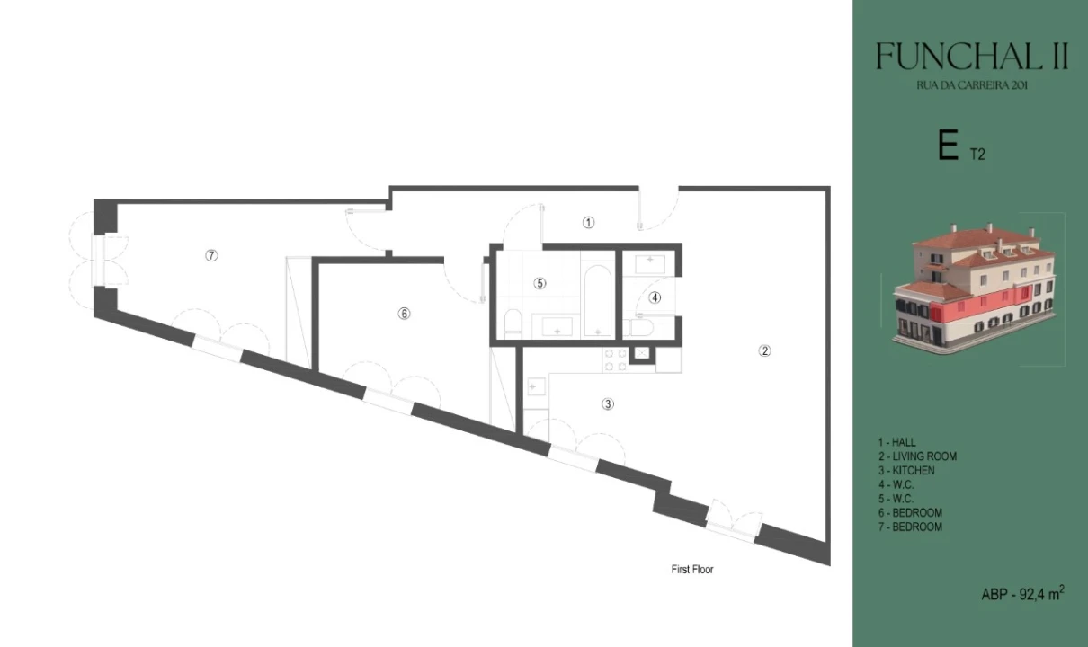 Apartamento T2 para Venda em Funchal (Se) Planta 2