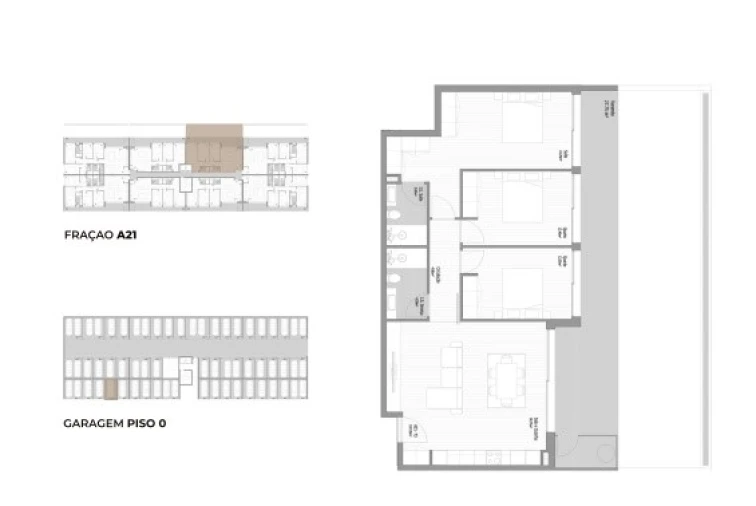 Apartamento T3 para Venda em Fânzeres e São Pedro da Cova Planta 1