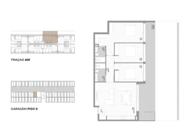 Apartamento T3 para Venda em Fânzeres e São Pedro da Cova Planta 1