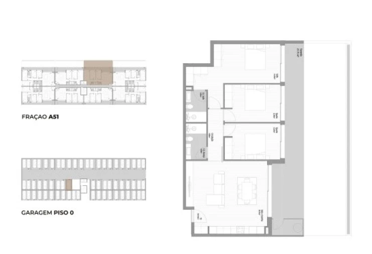 Apartamento T3 para Venda em Fânzeres e São Pedro da Cova Planta 1
