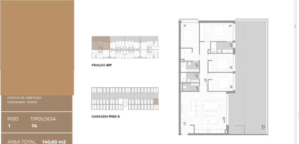 Apartamento T4 para Venda em Fânzeres e São Pedro da Cova Planta 1