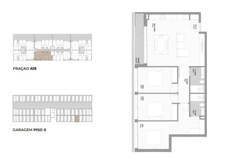Apartamento T3 para Venda em Fânzeres e São Pedro da Cova Planta 1