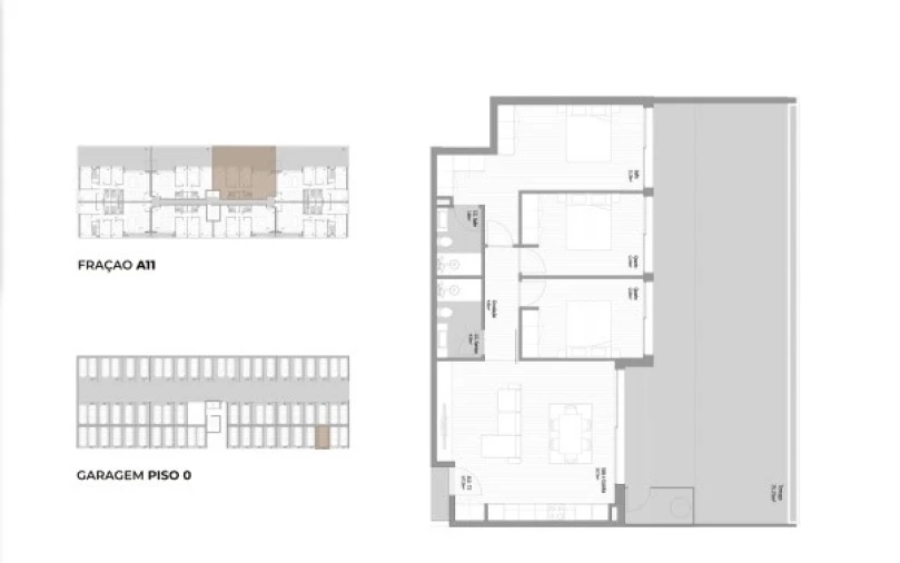 Apartamento T3 para Venda em Fânzeres e São Pedro da Cova Planta 1