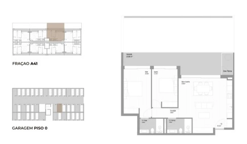 Apartamento T2 para Venda em Fânzeres e São Pedro da Cova Planta 1