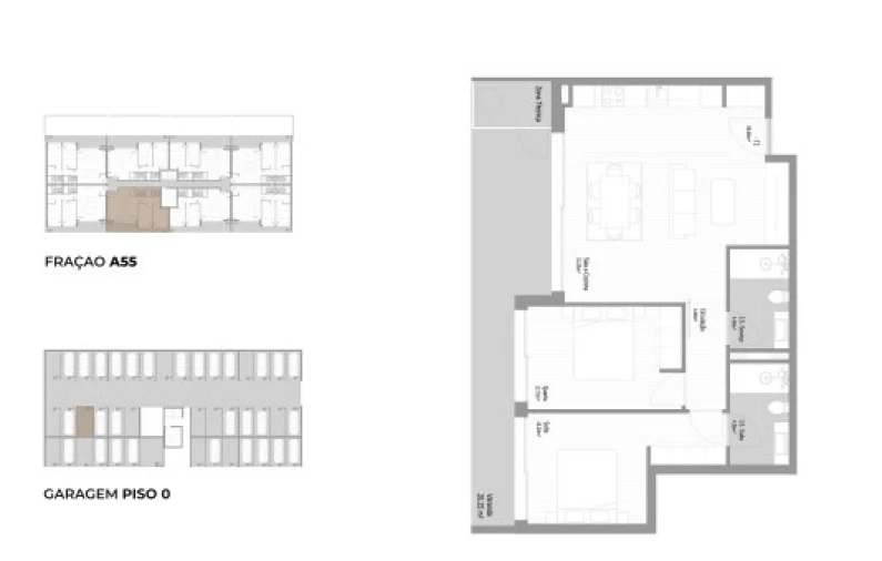 Apartamento T2 para Venda em Fânzeres e São Pedro da Cova Planta 1