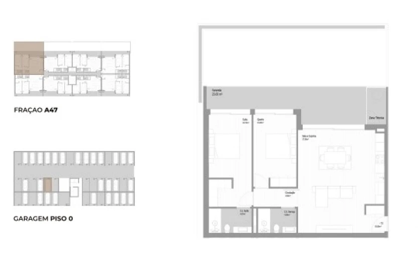 Apartamento T2 para Venda em Fânzeres e São Pedro da Cova Planta 1