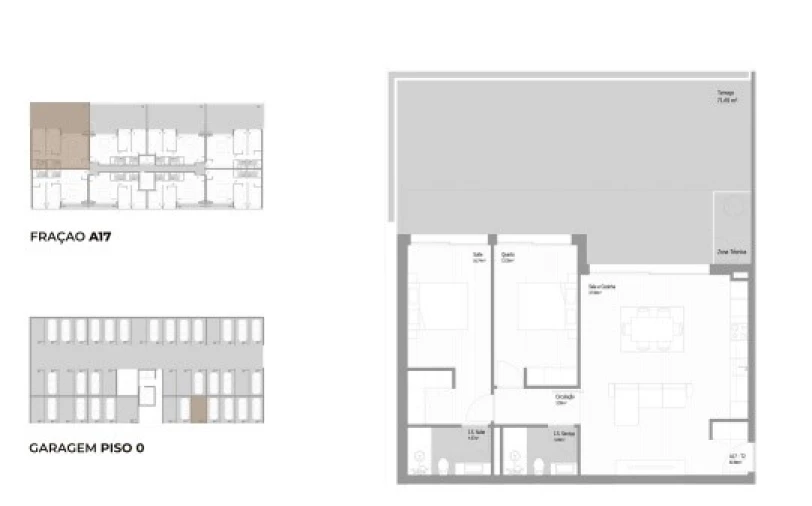 Apartamento T2 para Venda em Fânzeres e São Pedro da Cova Planta 1