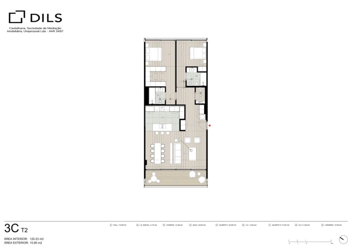 Apartamento T2 para Venda em Santo António Planta 1