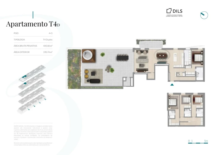 Apartamento T4 para Venda em Canidelo Planta 1