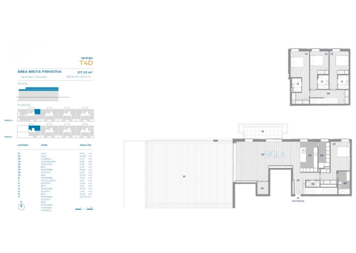Apartamento T4 para Venda em Canidelo Planta 1