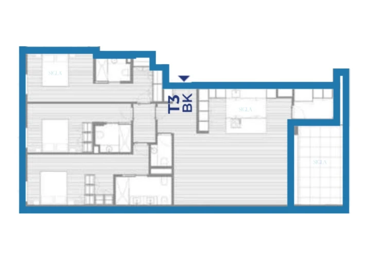 Apartamento T3 para Venda em Canidelo Planta 1