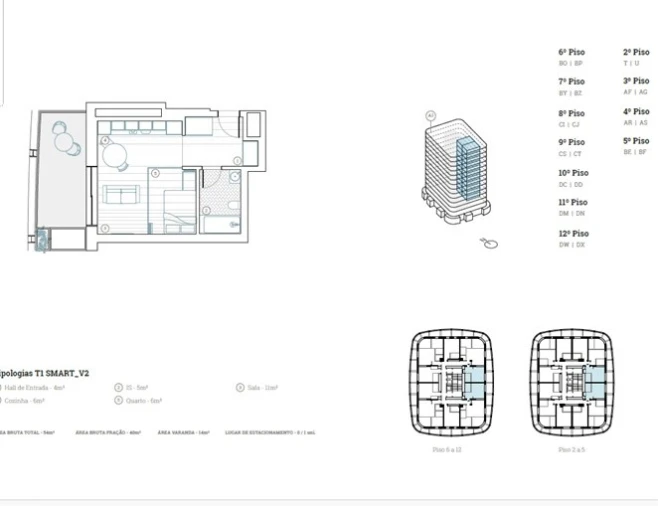 Apartamento T1 para Venda em Paranhos Planta 1