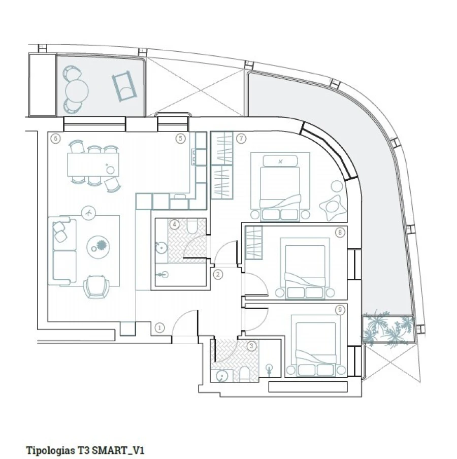 Apartamento T3 para Venda em Paranhos Planta 1