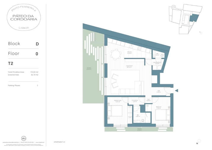 Apartamento T2 para Venda em Alcantara Planta 1