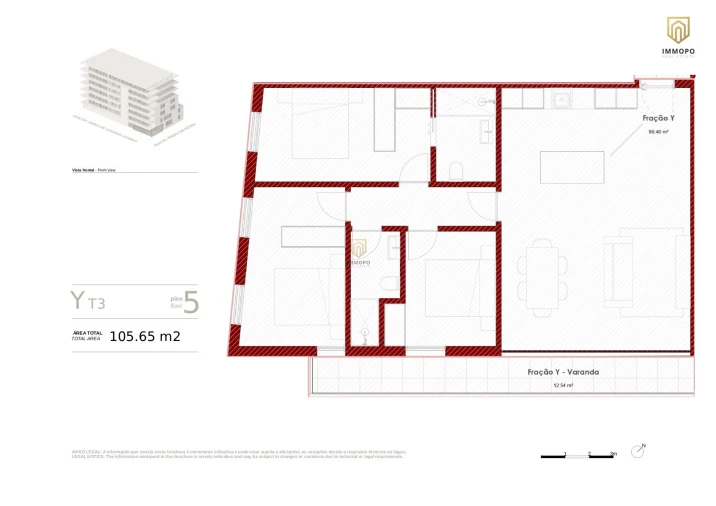 Apartamento T3 para Venda em Ramalde Planta 1