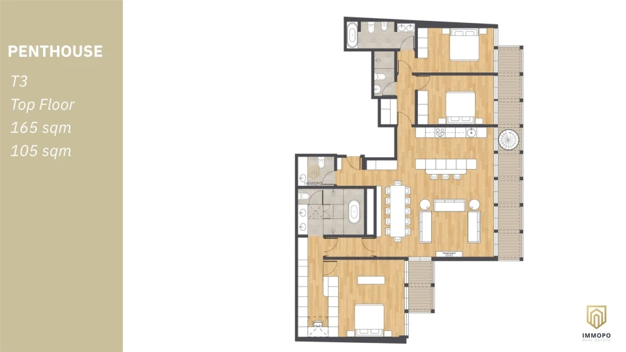 Apartamento T3 para Venda em Cedofeita, Santo Ildefonso, Sé, Miragaia, São Nicolau e Vitória Planta 1
