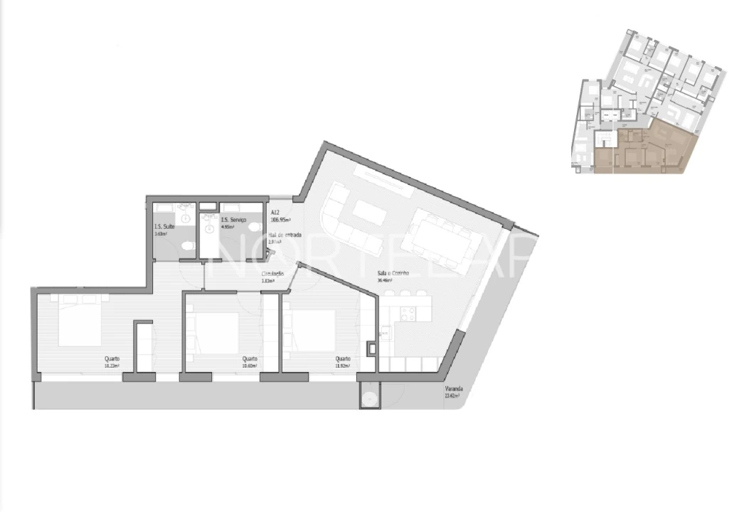 Apartamento T3 para Venda em Bougado (São Martinho e Santiago) Foto 15