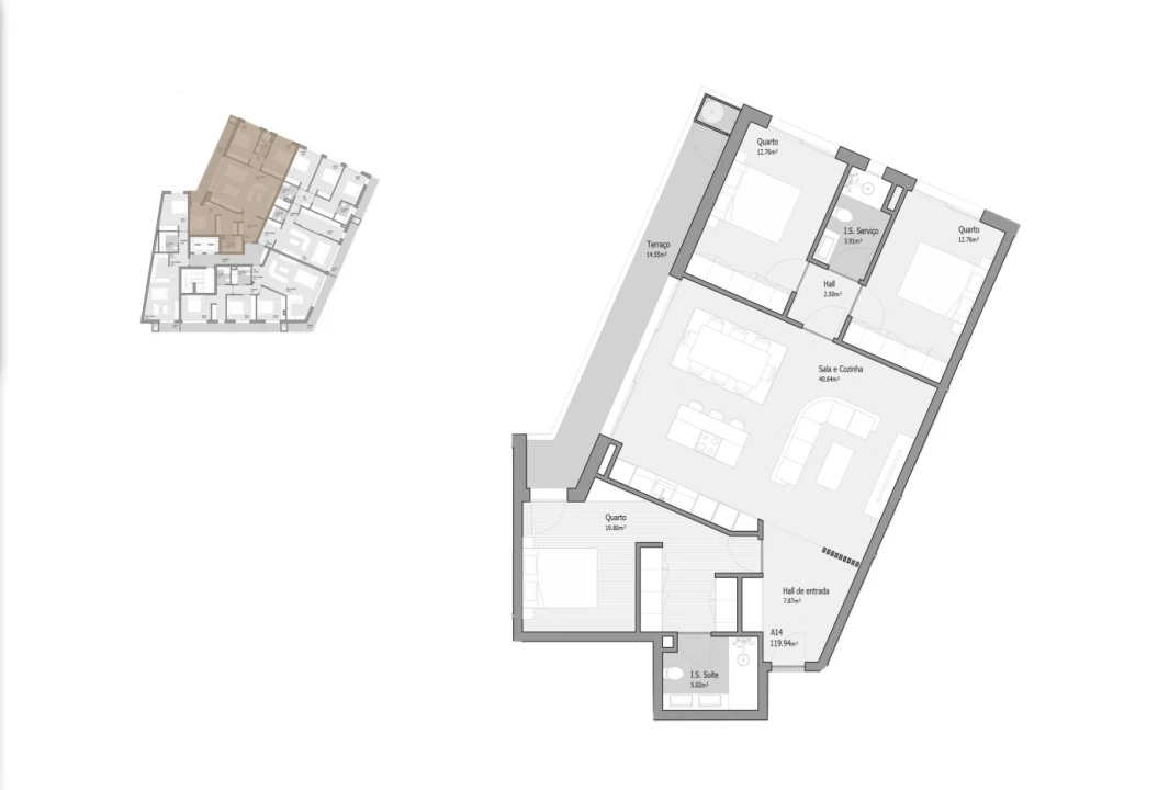 Apartamento T3 para Venda em Bougado (São Martinho e Santiago) Foto 15