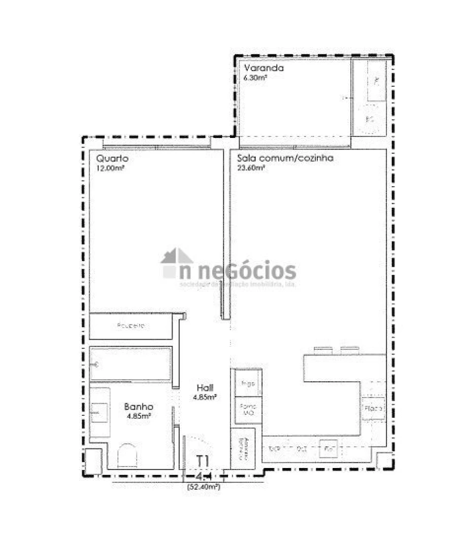 Apartamento T1 para Venda em São João da Madeira Foto 6