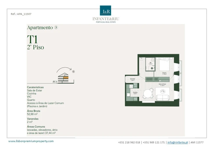 Apartamento T1 para Venda em Arroios Planta 1