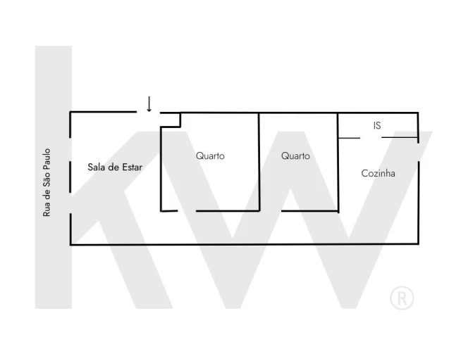 Apartamento T2 para Arrendamento em Misericórdia Planta 1
