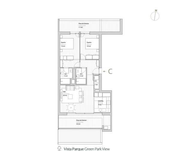 Apartamento T2 para Venda em Santo Antonio dos Olivais Foto 5