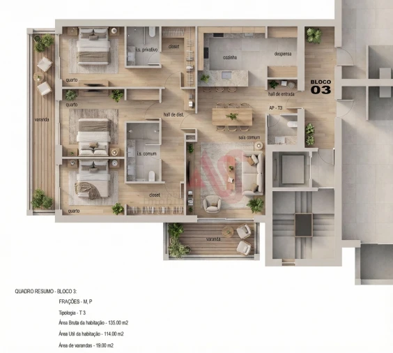 Apartamento T3 para Venda em Infias Foto 13