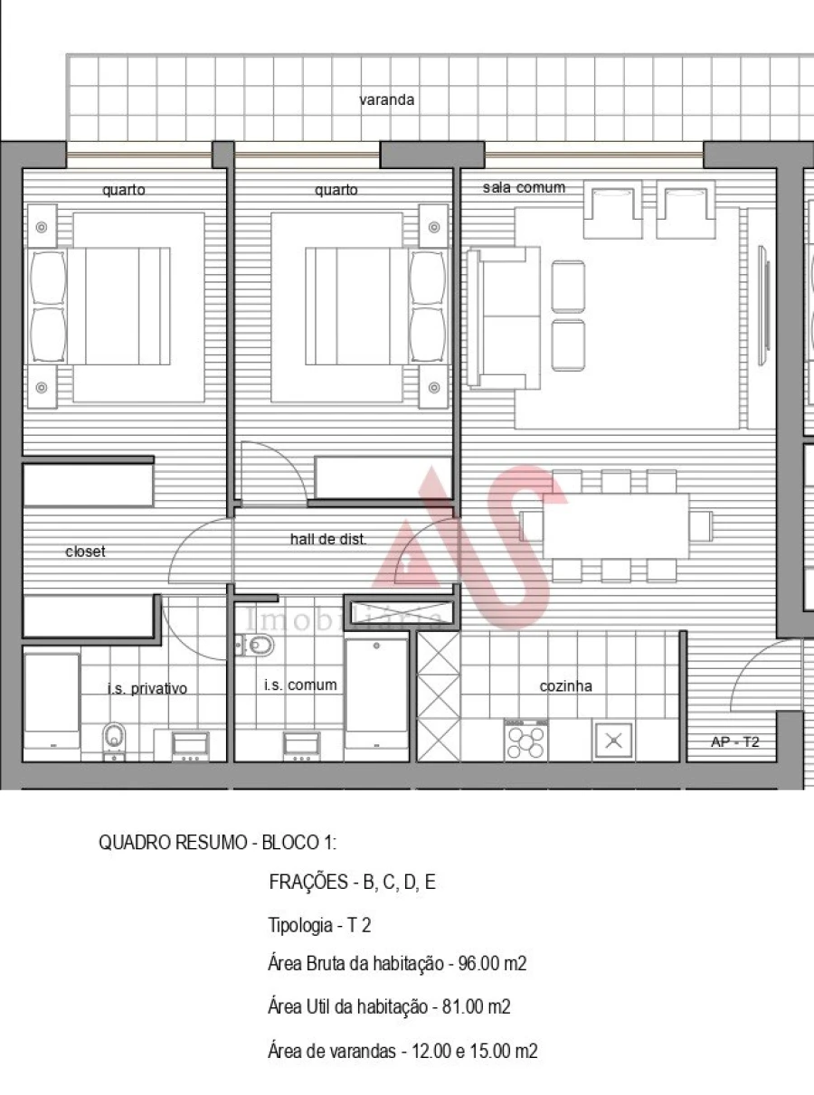 Apartamento T2 para Venda em Infias Foto 13