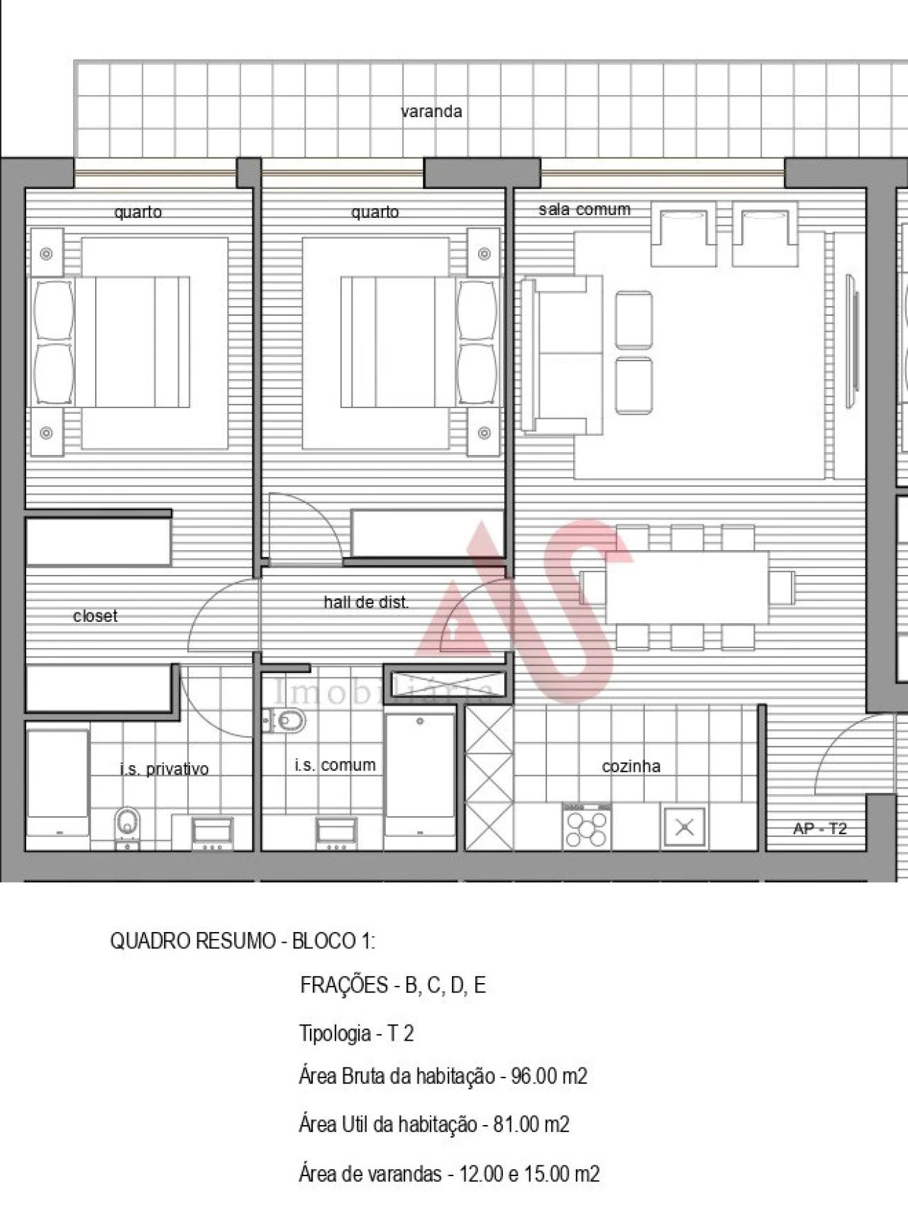 Apartamento T2 para Venda em Infias Foto 13