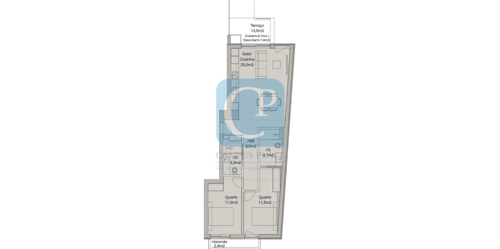 Apartamento T2 para Venda em Ramalde Planta 1