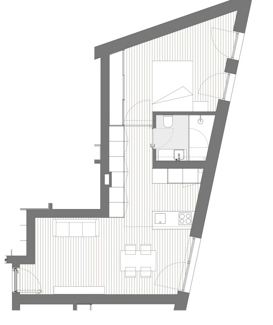 Apartamento T1 para Venda em Glória e Vera Cruz Planta 1