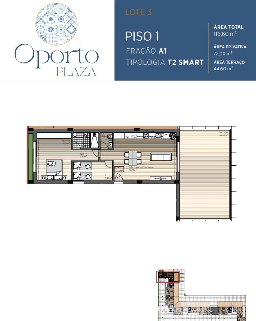 Apartamento T2 para Venda em Paranhos Planta 1