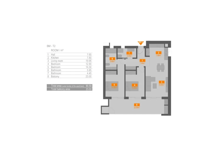 Apartamento T2 para Venda em Portimão Planta 1