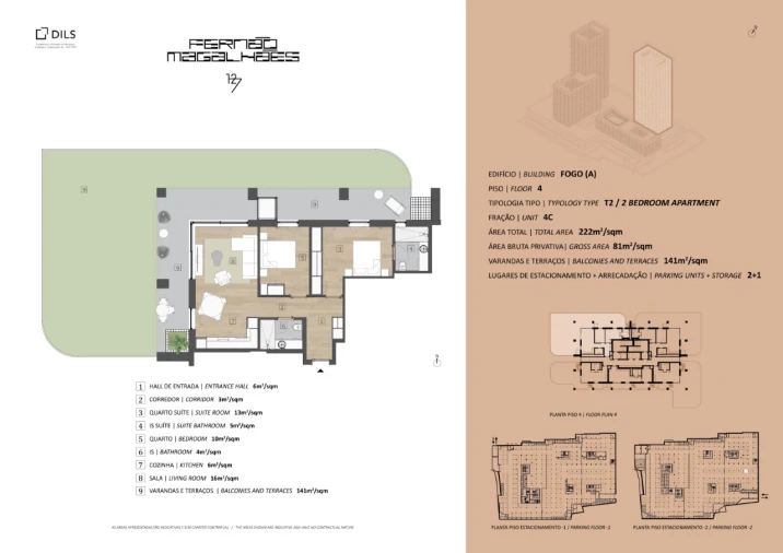 Apartamento T2 para Venda em Bonfim Planta 1