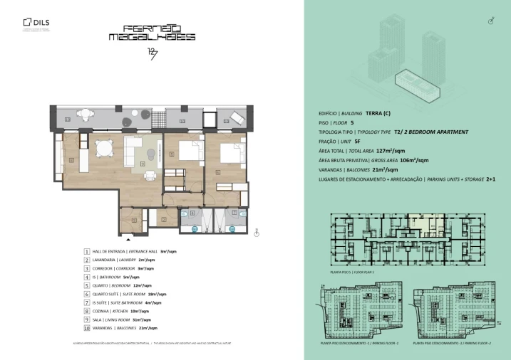Apartamento T2 para Venda em Bonfim Planta 1