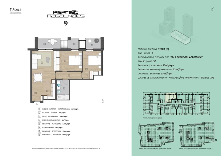 Apartamento T2 para Venda em Bonfim Planta 1