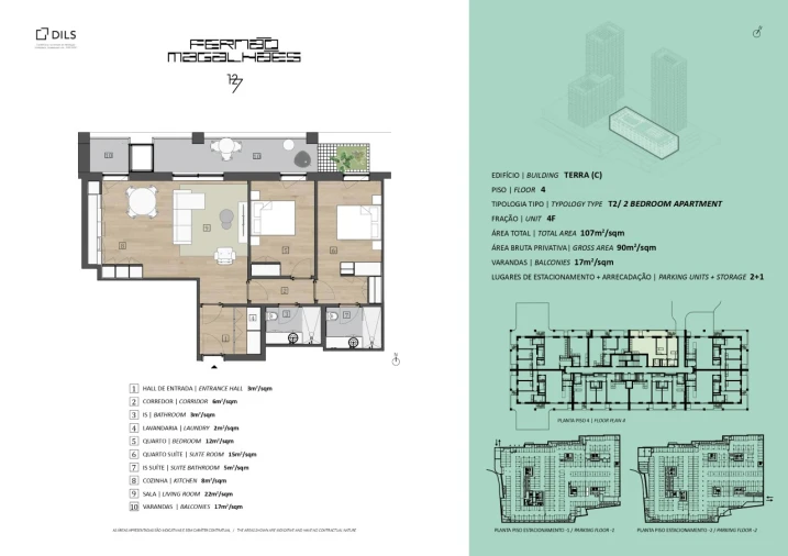 Apartamento T2 para Venda em Bonfim Planta 1