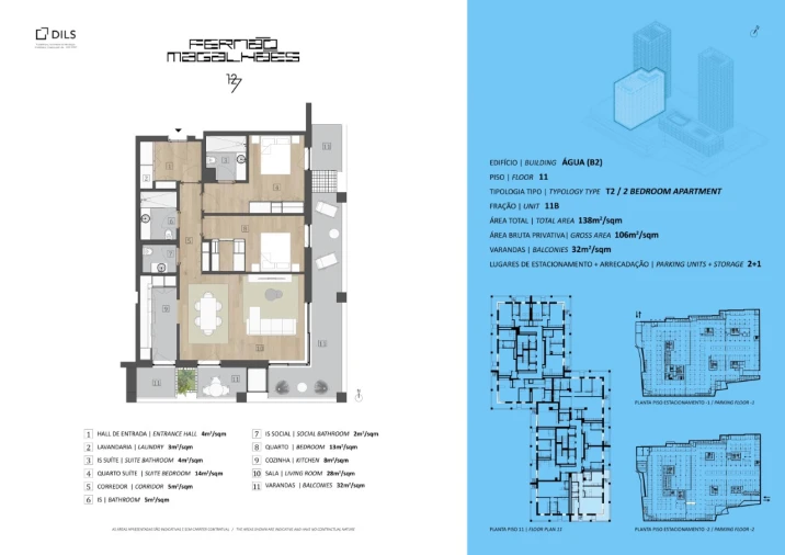 Apartamento T2 para Venda em Bonfim Planta 1