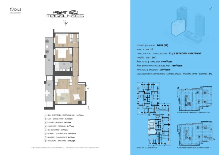 Apartamento T2 para Venda em Bonfim Planta 1