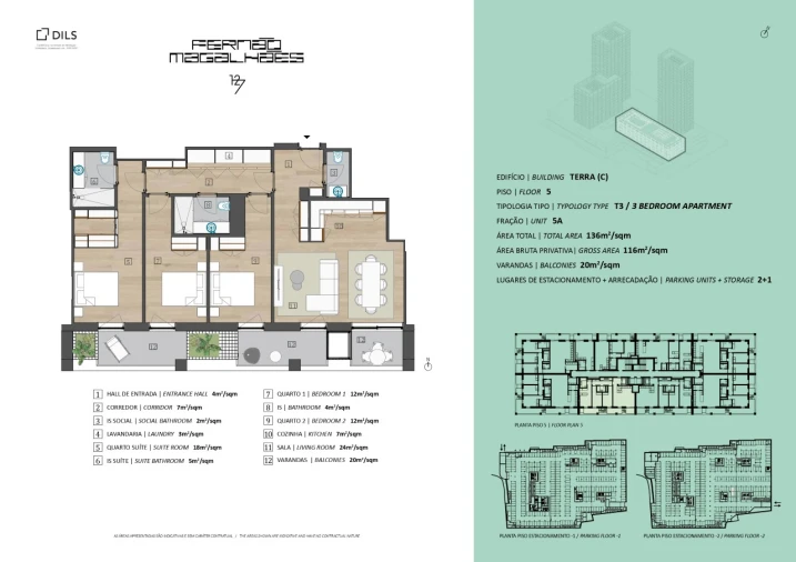 Apartamento T3 para Venda em Bonfim Planta 1