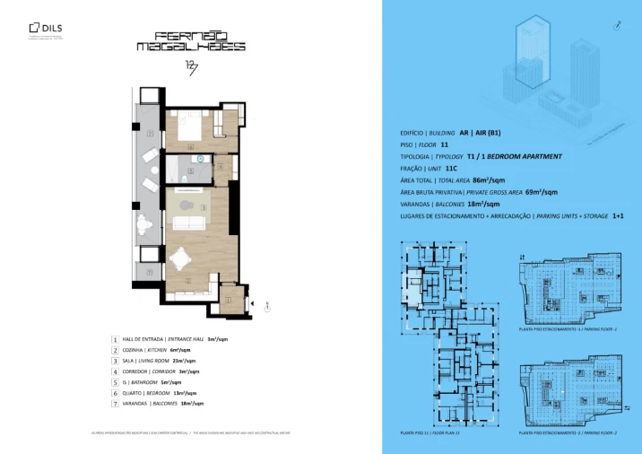 Apartamento T1 para Venda em Bonfim Planta 1