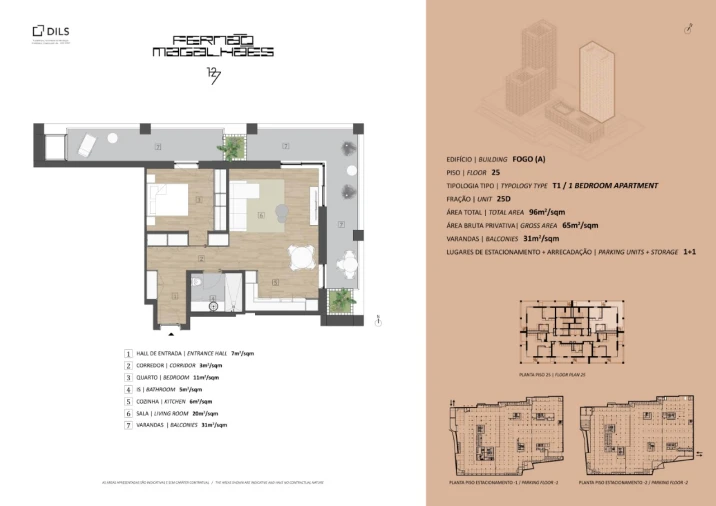 Apartamento T1 para Venda em Bonfim Planta 1