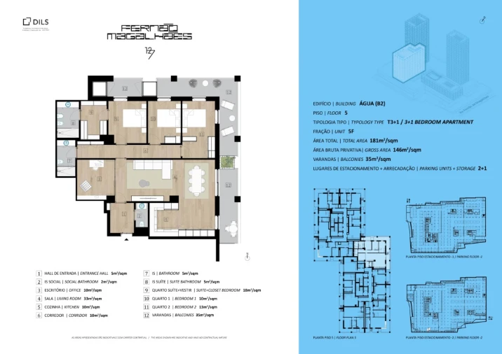 Apartamento T3 para Venda em Bonfim Planta 1