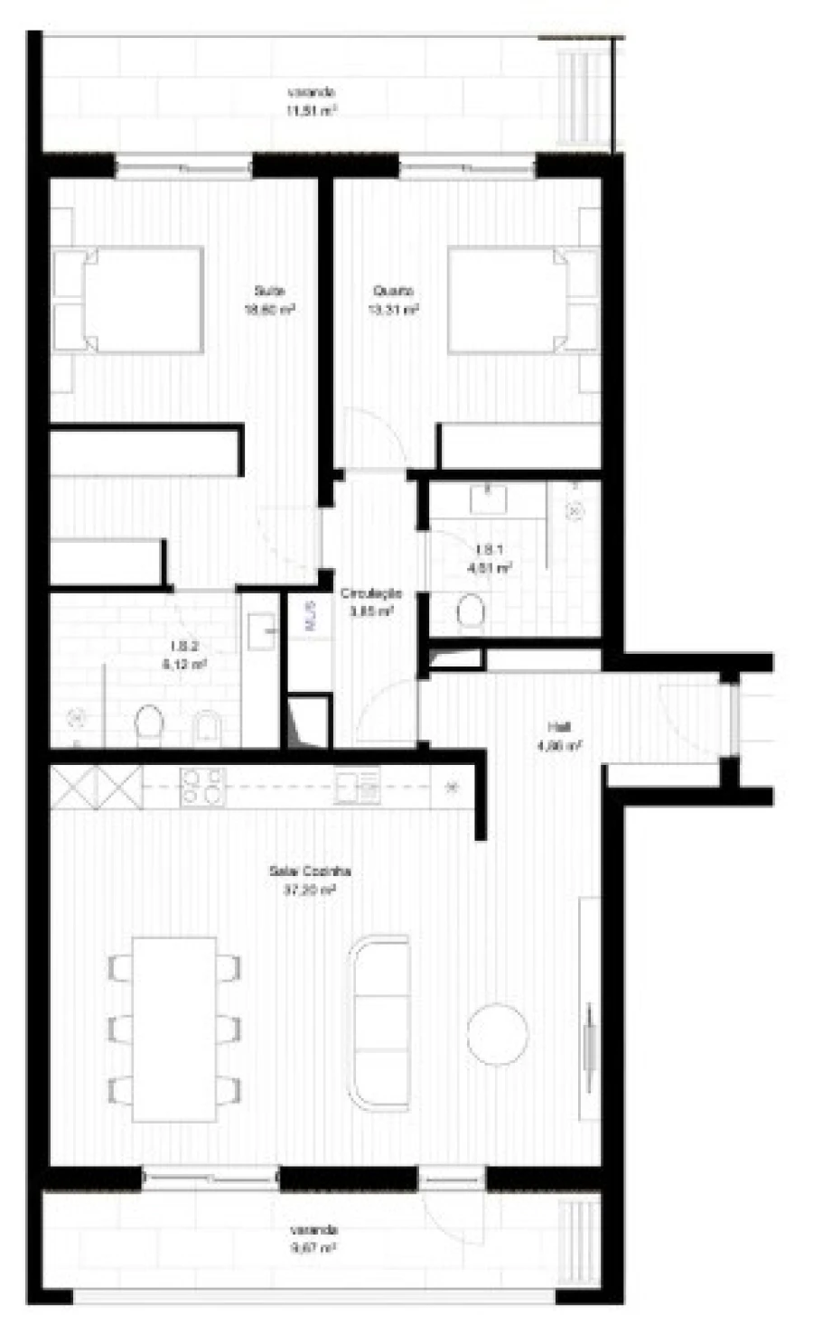 Apartamento T2 para Venda em Portimão Planta 1
