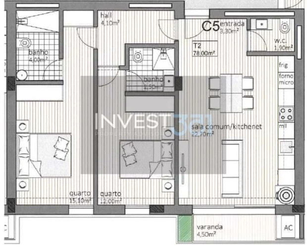 Apartamento T2 para Venda em Paranhos Foto 14