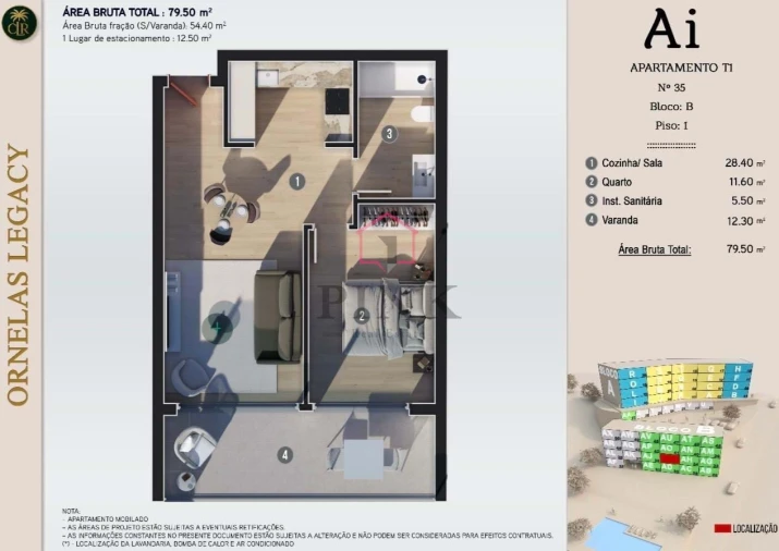 Apartamento T1 para Venda em Calheta Foto 7