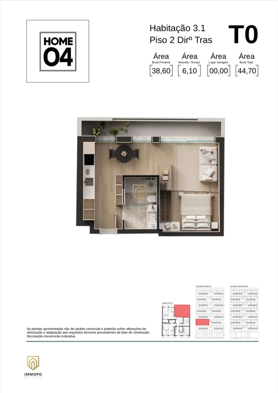 Apartamento T1 para Venda em Matosinhos e Leça da Palmeira Planta 1