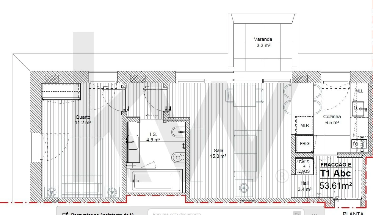 Apartamento T1 para Arrendamento em São Mamede de Infesta e Senhora da Hora Foto 17